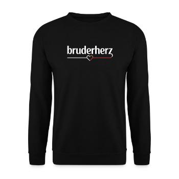 Bruderherz Brüder Großer Bro Spruch Kleiner Bruder - Unisex Pullover - Schwarz - Vorne - Alina (178cm) & Michal (187cm)