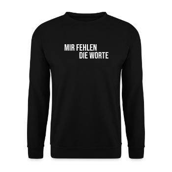I'm at a loss for words - Unisex Sweatshirt - black - Front - Alina (178cm) & Michal (187cm)