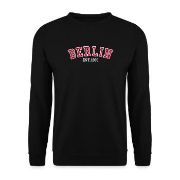 Berlin gegründet 1986 - Unisex Pullover - Schwarz - Vorne - Alina (178cm) & Michal (187cm)