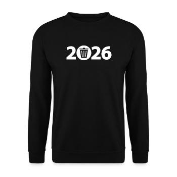 Trash 2026, Abfall 2026, Dreck 2026 - Unisex Pullover - Schwarz - Vorne - Alina (178cm) & Michal (187cm)