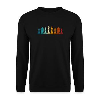 Rainbow Chess Game Pieces - Unisex Sweatshirt - black - Front - Alina (178cm) & Michal (187cm)