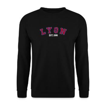 Lyon gegründet 1986 - Unisex Pullover - Schwarz - Vorne - Alina (178cm) & Michal (187cm)