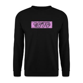 Jahrgang 1979 - Unisex Pullover - Schwarz - Vorne - Alina (178cm) & Michal (187cm)
