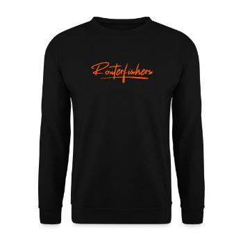 Routerfishers Classic 2 - Unisex Pullover - Schwarz - Vorne - Alina (178cm) & Michal (187cm)