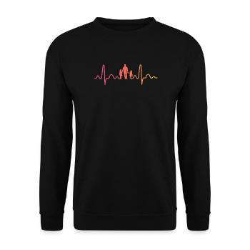 Père avec deux filles sunset battement de coeur   - Sweat-shirt Unisexe - noir - Devant - Alina (178cm) & Michal (187cm)