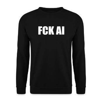 Fck ai - Unisex Pullover - Schwarz - Vorne - Alina (178cm) & Michal (187cm)