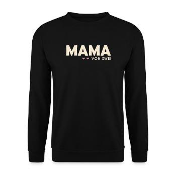 Mama Von Zwei Herzen - Unisex Pullover - Schwarz - Vorne - Alina (178cm) & Michal (187cm)