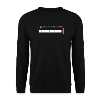 Systemfehler 99% Ladezustand - Unisex Pullover - Schwarz - Vorne - Alina (178cm) & Michal (187cm)