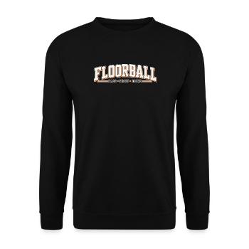 Floorball Kraft: Pass Schuss Treffer - Unisex Pullover - Schwarz - Vorne - Alina (178cm) & Michal (187cm)