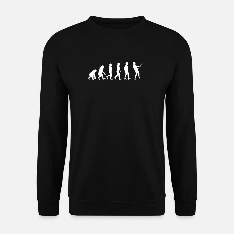 Evolution to Fishing Silhouette - Unisex Sweatshirt - black