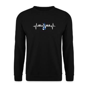 Finnland Camping Camper Finland Design - Unisex Pullover - Schwarz - Vorne - Alina (178cm) & Michal (187cm)