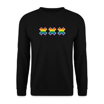 Amsterdam Pride Rainbow Flag St. Andrew's Cross LGBT - Unisex Sweatshirt - black - Front - Alina (178cm) & Michal (187cm)
