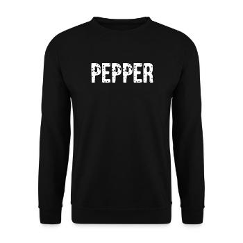 Pfeffer Kostüm - Paar Salz und Pfeffer Kostüm - Unisex Pullover - Schwarz - Vorne - Alina (178cm) & Michal (187cm)