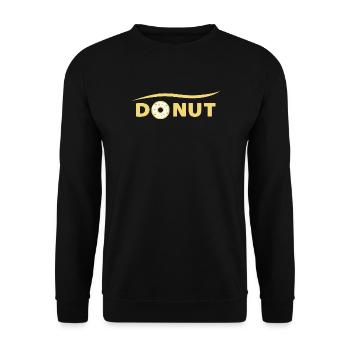 DONUT Schriftzug | donut claim - Unisex Pullover - Schwarz - Vorne - Alina (178cm) & Michal (187cm)