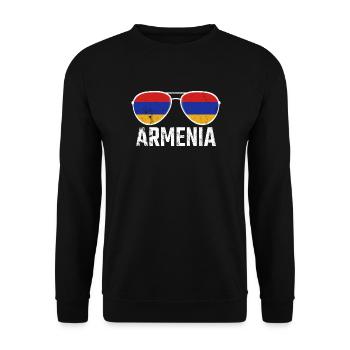 Armenia Armenien Sonnenbrille Armenian Flagge Flag - Unisex Pullover - Schwarz - Vorne - Alina (178cm) & Michal (187cm)