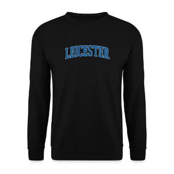 Leicester Lettering Shirt – UK City Motif - Unisex Sweatshirt - black - Front - Alina (178cm) & Michal (187cm)