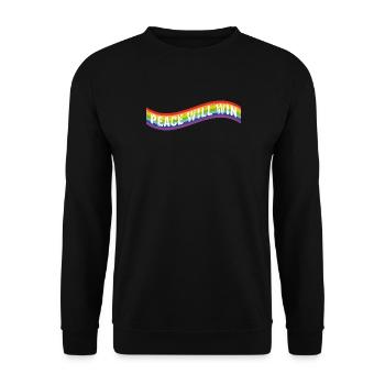 Peace will win Flag - Unisex Pullover - Schwarz - Vorne - Alina (178cm) & Michal (187cm)