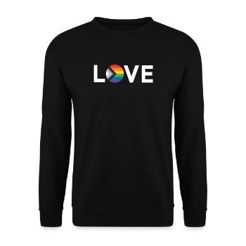 LGBT Pride Month - Love is Love - LGBTQIA+ Flag - Unisex Sweatshirt - black - Front - Alina (178cm) & Michal (187cm)
