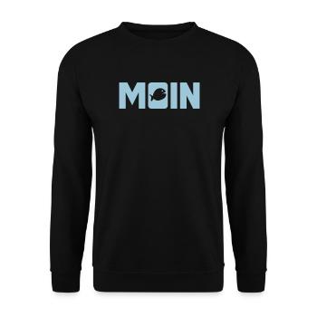 Moin Fisch Ostfriesland Nordsee Fischkopf nordisch - Unisex Pullover - Schwarz - Vorne - Alina (178cm) & Michal (187cm)
