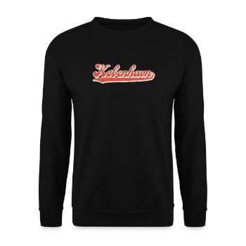 Kobenhavn Schriftzug Retro Logo - Unisex Pullover - Schwarz - Vorne - Alina (178cm) & Michal (187cm)