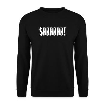 Chut ! Typographie minimaliste - Sweat-shirt Unisexe - noir - Devant - Alina (178cm) & Michal (187cm)