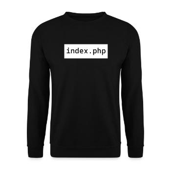 index php - Unisex Pullover - Schwarz - Vorne - Alina (178cm) & Michal (187cm)