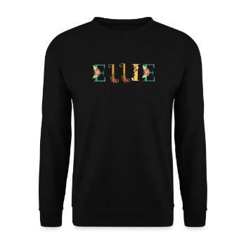 ELLIE Name Art With Flowers Embroidered - Unisex Sweatshirt - black - Front - Alina (178cm) & Michal (187cm)