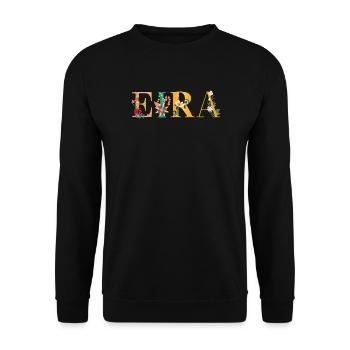 EIRA name decorated with flowers - Unisex Sweatshirt - black - Front - Alina (178cm) & Michal (187cm)