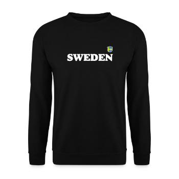 Finnland Kräftige nordische Typografie - Unisex Pullover - Schwarz - Vorne - Alina (178cm) & Michal (187cm)
