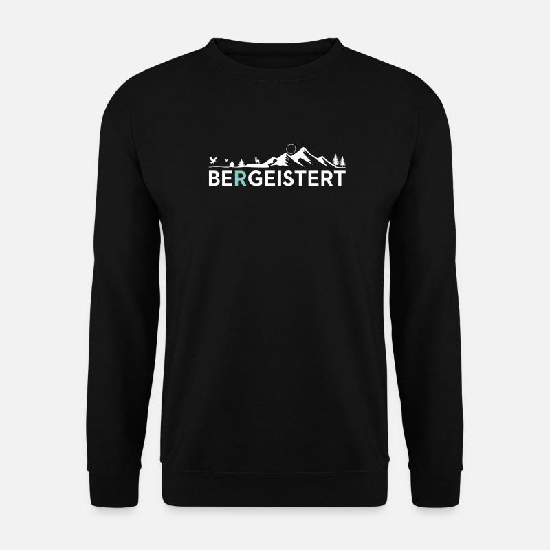Bergeistert Alpen Gipfel Motiv - Unisex Pullover - Schwarz