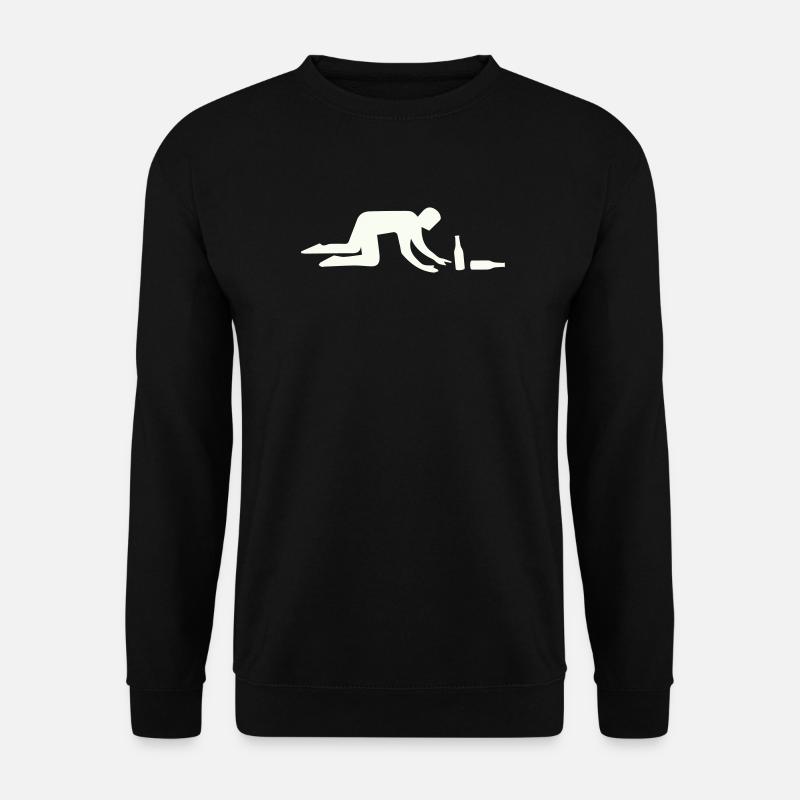 Säufer Silhouette mit Flasche - Unisex Pullover - Schwarz
