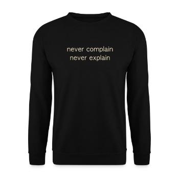 never - Unisex Pullover - Schwarz - Vorne - Alina (178cm) & Michal (187cm)