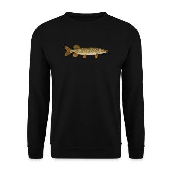 Hecht Köder Hecht Angler Hechte Hecht - Unisex Pullover - Schwarz - Vorne - Alina (178cm) & Michal (187cm)