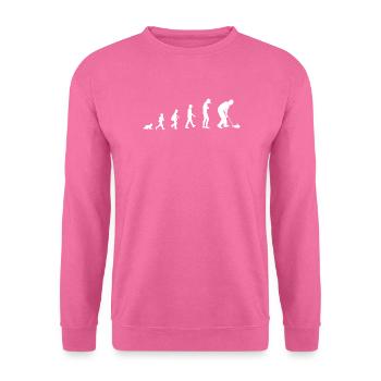 Entwicklung zum Curling Spieler - Unisex Pullover - Pink - Vorne