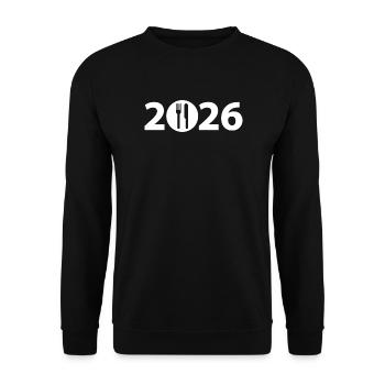 Chef 2026, Koch 2026, Restaurant 2026 - Unisex Pullover - Schwarz - Vorne - Alina (178cm) & Michal (187cm)