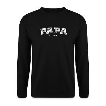 Papa Est. 2026 - Unisex Sweatshirt - black - Front - Alina (178cm) & Michal (187cm)
