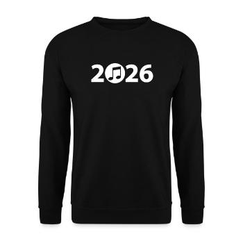 Musiknote 2026, Musikfestival 2026 - Unisex Pullover - Schwarz - Vorne - Alina (178cm) & Michal (187cm)