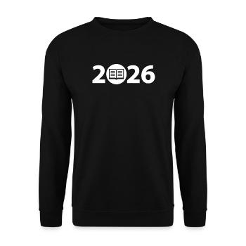 Livre 2026, Éducation 2026, Bibliothèque 2026 - Sweat-shirt Unisexe - noir - Devant - Alina (178cm) & Michal (187cm)