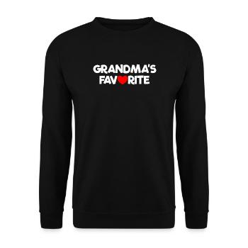 Favorite Grandchild Red Heart Grandma's Favorite - Unisex Pullover - Schwarz - Vorne - Alina (178cm) & Michal (187cm)