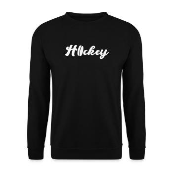 Hockey Script Flow – Elegant Logo Look - Unisex Sweatshirt - black - Front - Alina (178cm) & Michal (187cm)