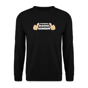 Excessive Alcohol Drinking Gift Funny - Unisex Sweatshirt - black - Front - Alina (178cm) & Michal (187cm)