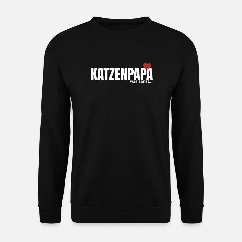 Katzenpapa mit Herz - Unisex Pullover - Schwarz
