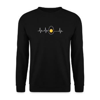 Chicken Fans - Rooster - Rooster - Chick - Egg Yolk - Unisex Sweatshirt - black - Front - Alina (178cm) & Michal (187cm)