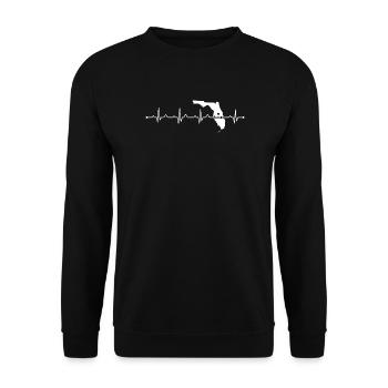 Minimalistischer Florida Heart Souvenir Sunshine State - Unisex Pullover - Schwarz - Vorne - Alina (178cm) & Michal (187cm)