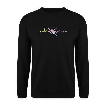 Boulderer heartbeat Bouldering Bouldering - Unisex Sweatshirt - black - Front - Alina (178cm) & Michal (187cm)