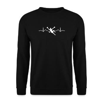 Boulderer heartbeat Bouldering Bouldering - Unisex Sweatshirt - black - Front - Alina (178cm) & Michal (187cm)