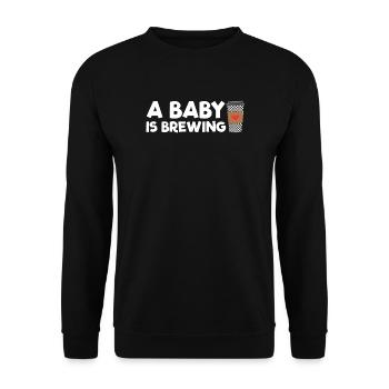 Eine werdende Mutter, deren Baby gerade Kaffee brü - Unisex Pullover - Schwarz - Vorne - Alina (178cm) & Michal (187cm)