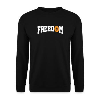 Liberté Bitcoin - Sweat-shirt Unisexe - noir - Devant - Alina (178cm) & Michal (187cm)