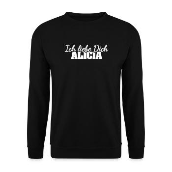 Liebe Alicia - Unisex Pullover - Schwarz - Vorne - Alina (178cm) & Michal (187cm)