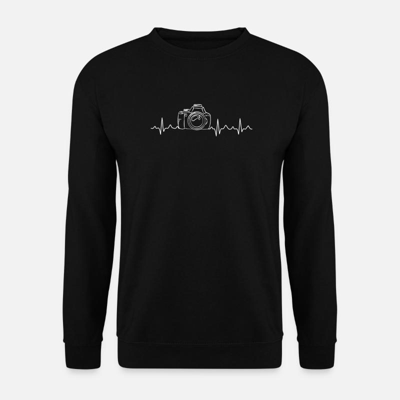 Heartbeat-Kamera: Retro-Objektiv - Unisex Pullover - Schwarz